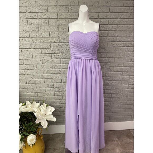 JJ’s House Women Lilac Sweetheart Strapless Prom Bridesmaids Gown Dress Size 6 - Picture 1 of 16